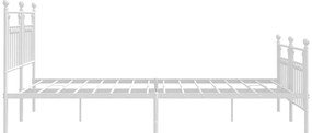 Estrutura de cama com cabeceira e pés 183x213 cm metal branco