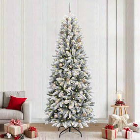 vidaXL Árvore de Natal Artificial com 300 LEDs Branco 93 x 93 x 240 cm