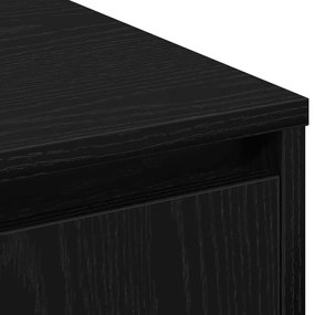 Aparador vidaXL com LED em Carvalho Preto 71x34,5x75 cm em Madeira Eng