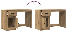 Mesa vidaXL com Armazenamento Carvalho Artesanal 50x115x75 cm em Madei
