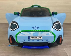 Carro elétrico para crianças MINI ACEMAN 12V 2.4G, Rodas de borracha, assento em pele sintética Azul