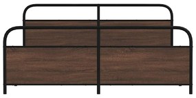 Estrutura cama sem colchão 200x200cm metal carvalho castanho