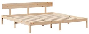 Cama sem colchão 200x200 cm madeira de pinho maciça