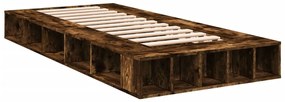 Estrutura cama 90x190 cm derivados de madeira carvalho fumado