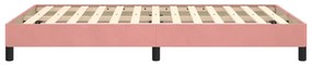 Estrutura de cama com colchão 120x190 cm veludo rosa