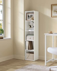 Estante com 5 compartimentos abertos 24 x 30,2 x 134,2 cm em branco