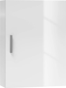 HOMCOM Armário de Casa de Banho Parede com Prateleiras Ajustáveis de Vidro Temperado 40x15x55 cm Branco Brilho | Aosom Portugal