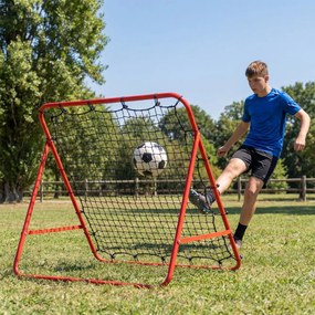 Rede dobrável ajustável para futebol ideal para treinar remates e passes – Equipamento desportivo para balizas de exterior – Vermelha