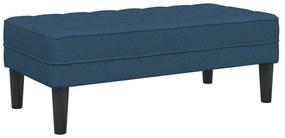 Conjunto de Sofá de 2 Peças com Almofadas em Tecido Azul