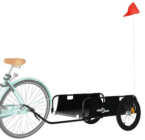 Reboque de bicicleta tecido oxford/ferro preto