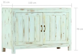 Aparador 110x35x70 cm madeira de mangueira maciça azul-claro