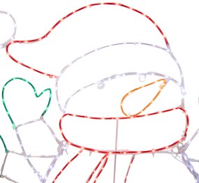 Candeeiro de pé de Natal Boneco de Neve 116cm incl. LED com Temporizador IP44 - Pax