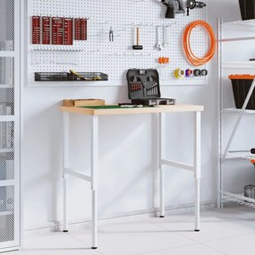Bancada retangular 100x60x(73-99,5) cm madeira carvalho maciça