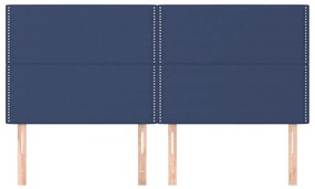 Cabeceira de cama 4 pcs tecido 90x5x78/88 cm azul