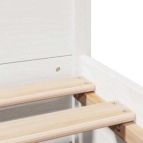 Cama sem colchão 200x200 cm madeira de pinho maciça branco