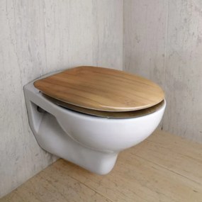Assento sanitário em bambu com sistema de descida automática 45 x 37 x 4 cm