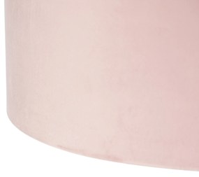 Candeeiro de suspensão com tons de veludo rosa com ouro 35 cm - Blitz II preto Country / Rústico,Rústico