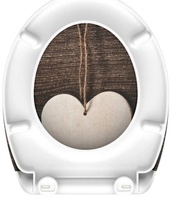 SCHÜTTE Assento sanita c/ fecho suave WOOD HEART duroplast estampado