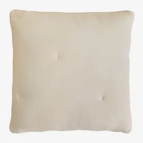 Coussin Carré 50x50 Cm En Gaze De Coton Becourd Crema - Sklum