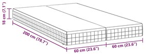 Colchões 2 pcs Branco, Cinza 60 x 200 cm Tecido Tricotado