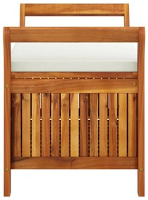 Banco de arrumação p/ jardim c/ almofadão 91 cm acácia maciça
