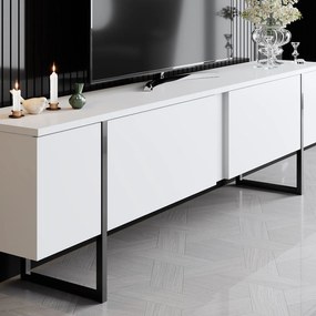 Conjunto de Mobiliário de Sala Luxe Set – Branco/Preto – Espessura 18
