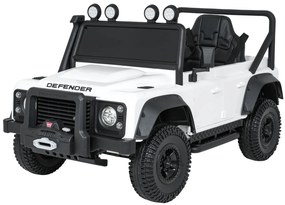 Jipe elétrico para Crianças 24V Land Rover Defender 110 SVX Concept Rodas Espuma EVA, Assento couro ecológico Branco