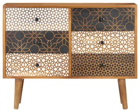 Aparador com estampagem 90x30x70 cm madeira mangueira maciça