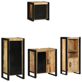 vidaXL Conjunto de Móveis para Banheiro 4 pcs Madeira de manga maciça