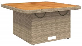 3 pcs conjunto de jantar p/ jardim com almofadões vime PE bege