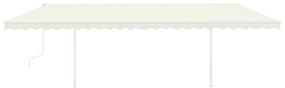 Toldo retrátil manual com LED 6x3,5 m cor creme