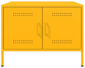Mesa de centro 68x50x50,5 cm aço amarelo mostarda