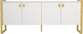 Aparador Lost – Branco e Dourado (180 x 77,6 x 44,5 cm) | Elegância e