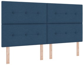 Cabeceira VidaXL Botão Estofada Azul 180 cm Tecido