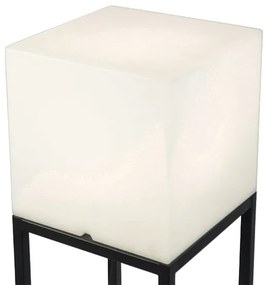 Candeeiro de pé alto preto quadrado abajur branco IP44 - VIRGINIA Design