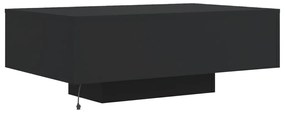 Mesa de centro com luzes LED 85x55x31 cm preto