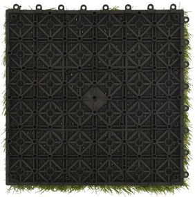 Ladrilhos de relva artificial 22 pcs 30x30 cm verde