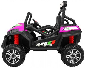 Carro elétrico para Crianças 2 Lugares Grand Buggy 4x4 LIFT 2x12V Rodas Espuma EVA, Assento couro ecológico Rosa