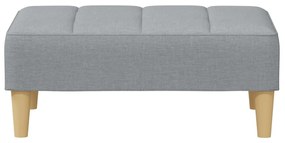 Sofá-cama de 2 lugares c/ apoio de pés tecido cinzento-claro