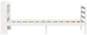 Estrutura cama c/ cabeceira 75x190 cm pinho maciço