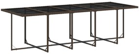 11 pcs conjunto jantar p/ jardim c/ almofadões vime PE castanho
