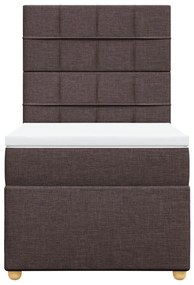 Cama com molas/colchão 90x200 cm tecido castanho-escuro