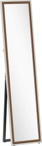 HOMCOM Espelho de Pé 157x37 cm Espelho Corpo Inteiro Grande com Moldura Bicolor para Utilizar Inclinado ou Suspenso Madeira | Aosom Portugal