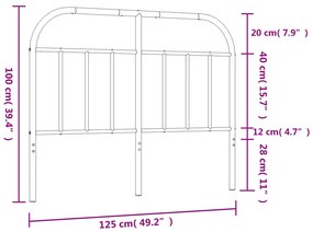 Cabeceira de cama 120 cm metal branco