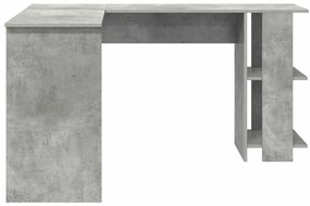 Mesa de Canto com Armazenamento em Concreto Cinza 140x113,5x75cm