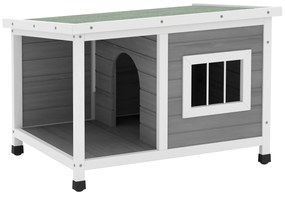 PawHut Casa para Cães de Madeira 85,5x62x60cm Casa para Animais de Est