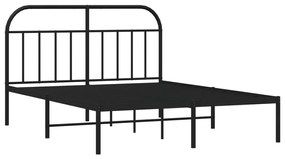 Estrutura de cama com cabeceira 140x190 cm metal preto