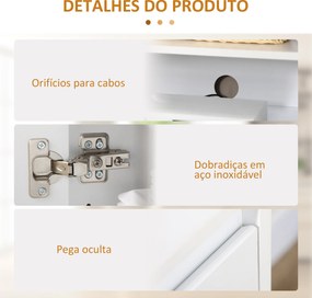 Móvel Aparador com 3 Portas Prateleiras Ajustáveis ​​e Suporte com Fecho Suave para Televisores 120x35x85 cm Branco