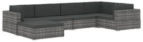 Cadeira de canto seccional c/ almofadões 1 pc vime PE preto