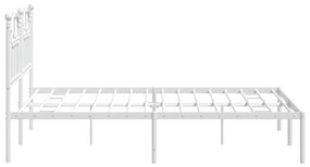 Estrutura de cama com cabeceira 140x190 cm metal branco